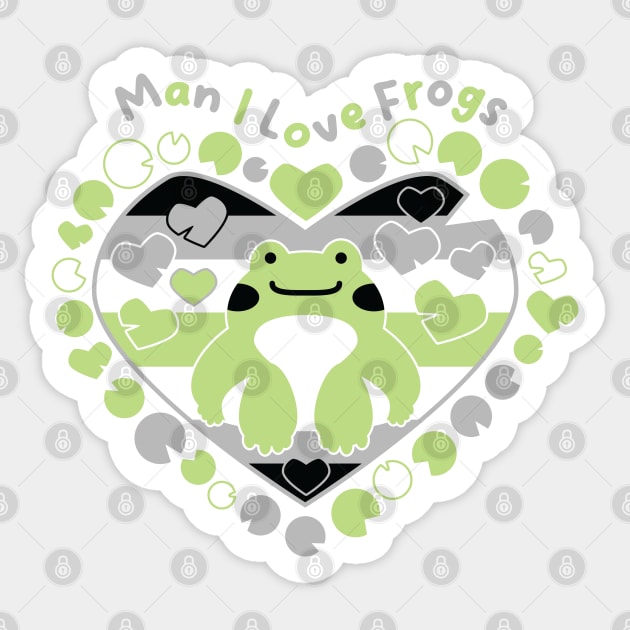 Man I Love Frogs [agender] Sticker by deadbeatprince typography